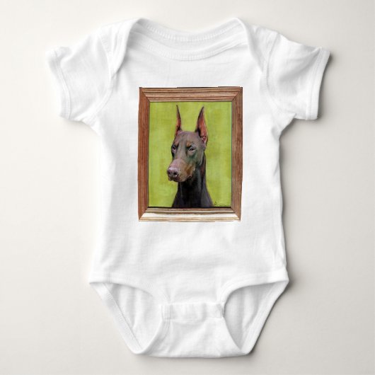 Rote Dobermannpinscher-Malerei Baby Strampler (Vorderseite)