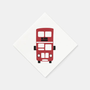 Rote Doppeldeckerbus Cocktail-Serviette Serviette