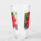 Rote doppelte Hibiskusblüte Glas (Rechts)