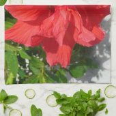 Rote doppelte Hibiskusblüte Handtuch (Gefaltet)