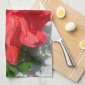 Rote doppelte Hibiskusblüte Handtuch (Viertel Falte)