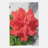 Rote doppelte Hibiskusblüte Handtuch (Vertikal)