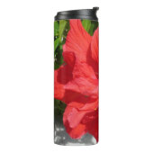 Rote doppelte Hibiskusblüte Thermosbecher (Nach links gedreht)