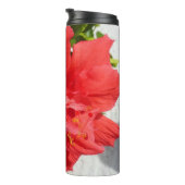 Rote doppelte Hibiskusblüte Thermosbecher (Nach rechts gedreht)