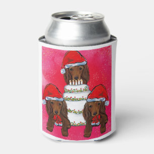 Rote Doxie Weihnachtsmänner Dosenkühler