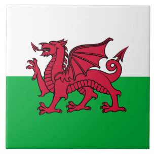 Rote Drache keltische Flagge von Wales & Walisisch Fliese