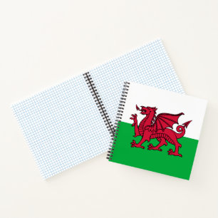 Rote Drache keltische Flagge von Wales & Walisisch Notizblock