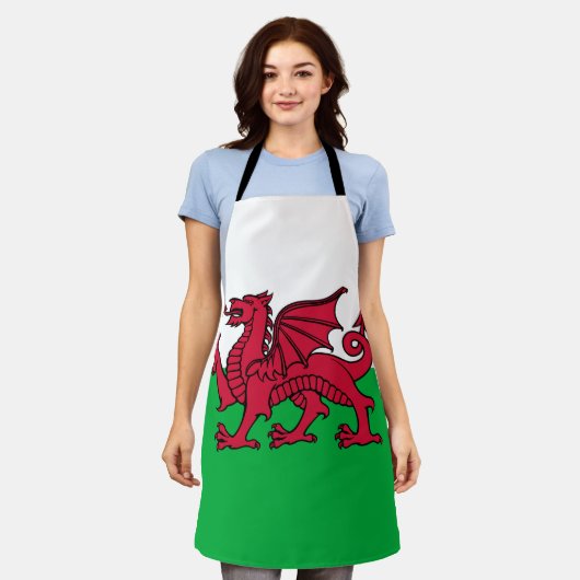 Rote Drache keltische Flagge von Wales & Walisisch Schürze (Getragen)