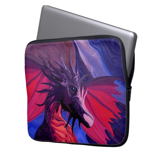 Rote Drache-Laptop-Hülse Laptopschutzhülle (Vorderseite Links)