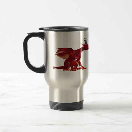Rote Drache-Reise-Tasse Reisebecher (Links)