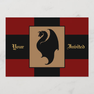 Rote Drache-Reiter-Geburtstags-Party Einladung