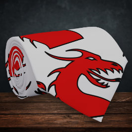 Rote Drache-Silhouette Krawatte