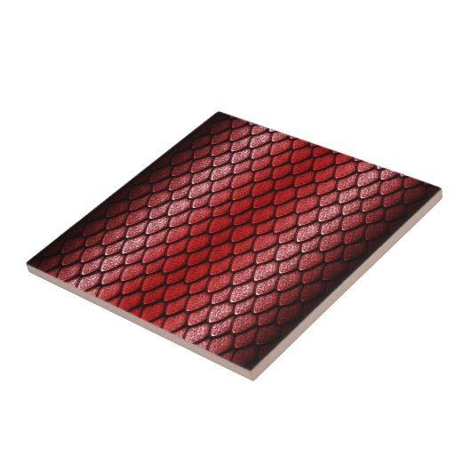 Rote Drache-Skalen Fliese (Seite)