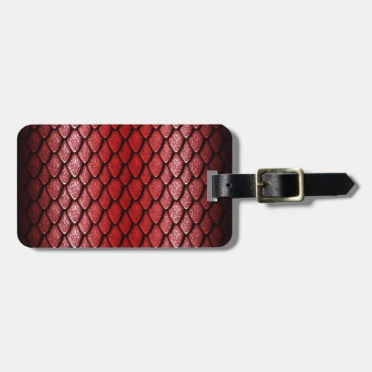 Rote Drache-Skalen Gepäckanhänger (Vorderseite horizontal)