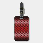Rote Drache-Skalen Gepäckanhänger (Vorderseite vertikal)