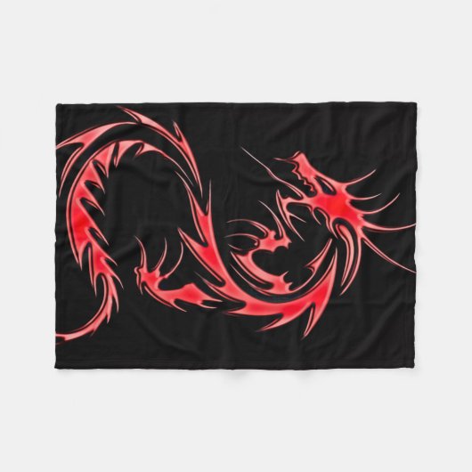 Rote Drache-Spritzpistolen-Kunst-Fleece-Decke Fleecedecke (Vorderseite (Horizontal))
