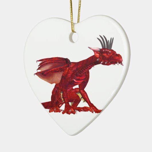 Rote Drache-Verzierung Keramik Ornament (Links)