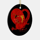 Rote Drache-Weihnachtsverzierung Keramik Ornament (Rechts)