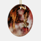 Rote Drache-Weihnachtsverzierung Keramikornament (Rechts)