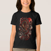 Rote Drachen-Kinder Tri-Blend Shirt (Vorderseite)