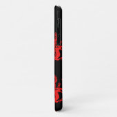 Rote Drachen Mystische Kreaturen Muster Schwarz Case-Mate iPhone Hülle (Hinten/Links)