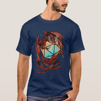 Rote Drachen Würfel vintage T-Shirt