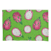 Rote Drachenfrucht auf Grün Kissenbezug (Vorderseite-Links)