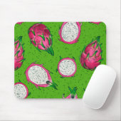 Rote Drachenfrucht auf Grün Mousepad (Mit Mouse)