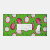 Rote Drachenfrucht auf Grün Schreibtischunterlage (Tastatur & Maus)