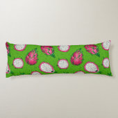 Rote Drachenfrucht auf Grün Seitenschläferkissen (Rückseite)