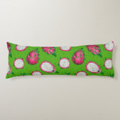 Rote Drachenfrucht auf Grün Seitenschläferkissen (Vorderseite)