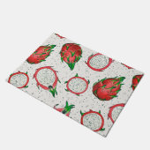 Rote Drachenfrucht auf Weiß Fußmatte (Schrägansicht)