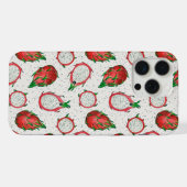 Rote Drachenfrucht auf Weiß iPhone Hülle (Rückseite (Horizontal))