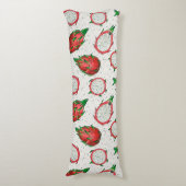 Rote Drachenfrucht auf Weiß Seitenschläferkissen (Vorderseite Vertikal)