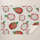 Rote Drachenfrucht auf Weiß Sherpadecke (Vorderseite (Horizontal))