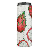 Rote Drachenfrucht auf Weiß Thermosbecher (Rückseite)