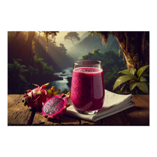 ROTE DRACHENFRUCHT (Venus Pitahaya) - EXOTISCHE FR Poster (Vorderseite)