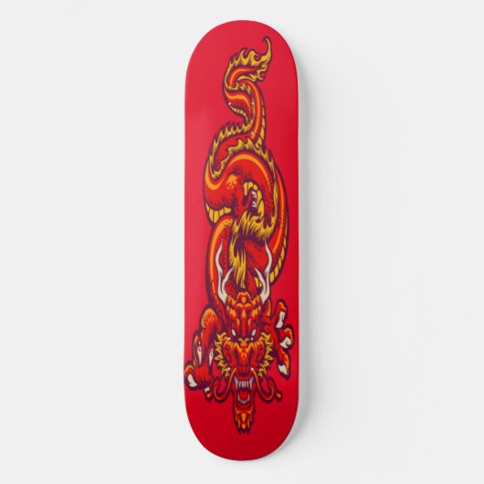 Rote Drachenkunst Skateboard (Vorderseite)