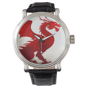 Rote Drachenwut Armbanduhr