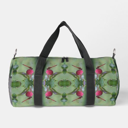 Rote Dragonfly Abstrakt Personalisiert Duffle Bag (Rückseite)