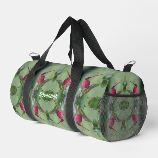 Rote Dragonfly Abstrakt Personalisiert Duffle Bag (Rechte Ecke)