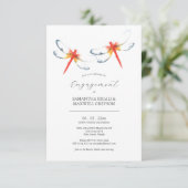 Rote Dragonfly-Einladungen der Einsatzpartei Einladung (Stehend Vorderseite)