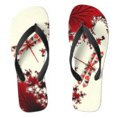 Rote Dragonfly Flip Flops Badesandalen (Fußbett)