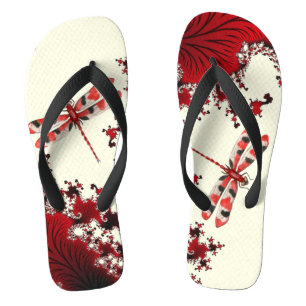 Rote Dragonfly Flip Flops Badesandalen