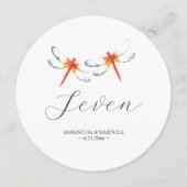 Rote Dragonfly Hochzeit Runde Tischnummer (Rückseite)