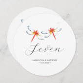 Rote Dragonfly Hochzeit Runde Tischnummer (Vorne/Hinten)