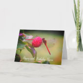 Rote Dragonfly Natur Personalisiert Geburtstag Karte (Vorderseite)