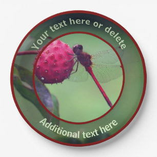 Rote Dragonfly Natur Personalisiertes Party Pappteller