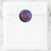 Rote Dragonfly Runder Aufkleber (Tasche)