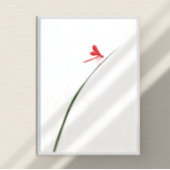Rote Dragonfly Zen Minimalistische Mauer Kunst Fotodruck